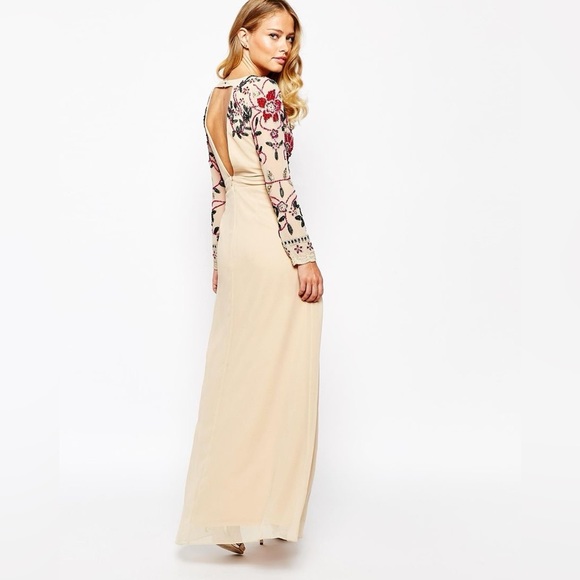 Floral Embellished Thigh Split Maxi Dress - Picture 2 of 5